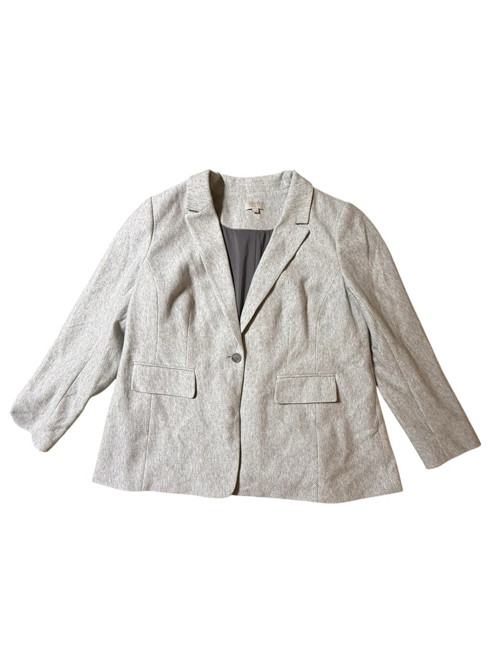 LOFT Plus Size 18 Gray Blazer Jacket Professional Office Career Corpcore Lined